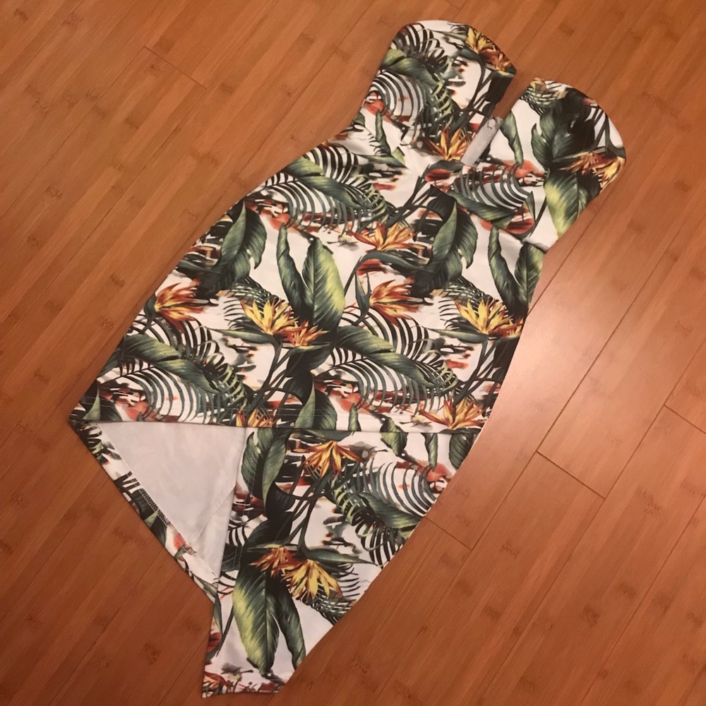 Tropical Strapless Dress